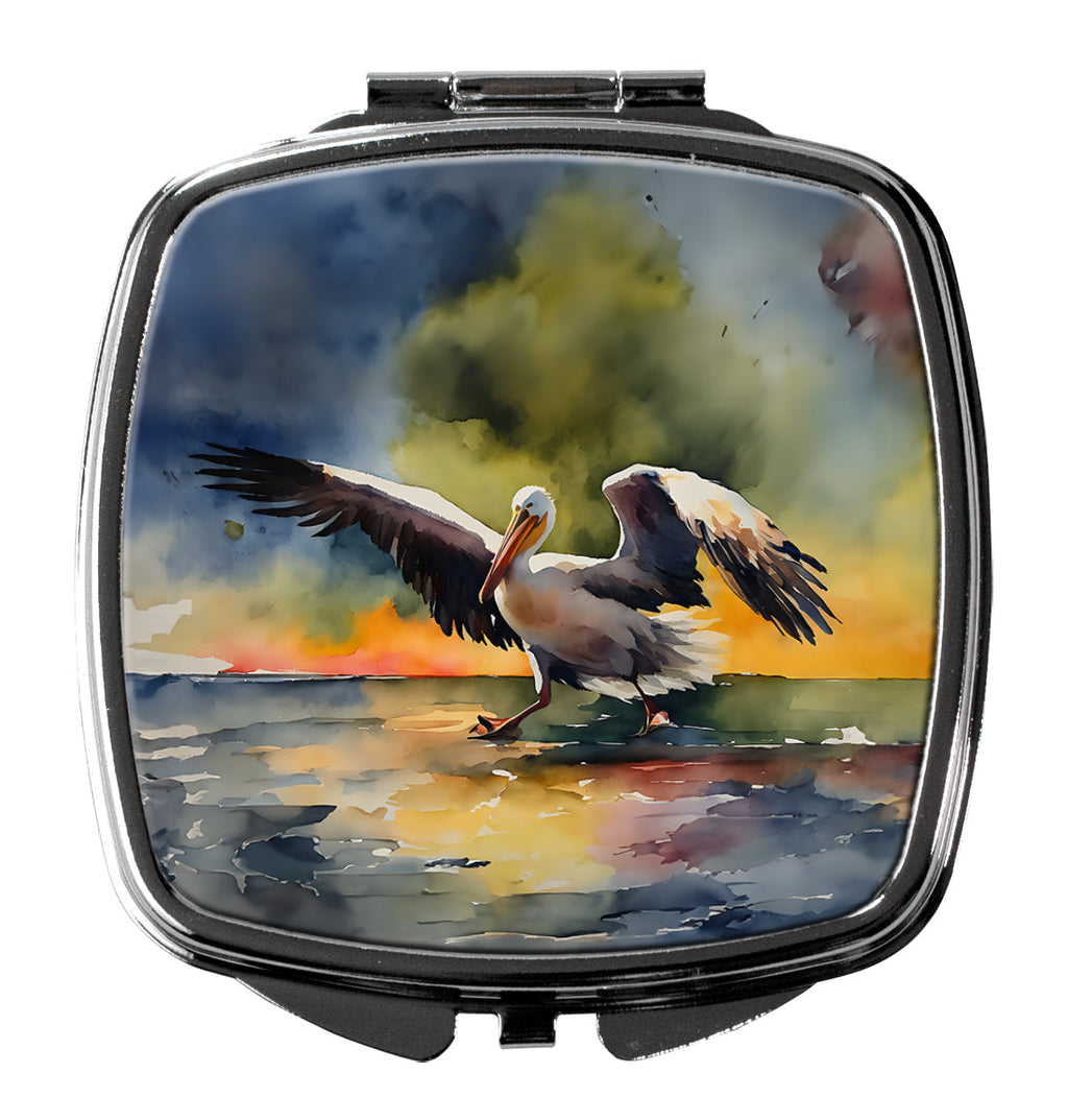 Pelican Compact Mirror Decorative Travel Makeup Mirror for Women Girls Gifts Pocket Makeup Mirror Folding Handheld