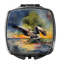 Pelican Compact Mirror Decorative Travel Makeup Mirror for Women Girls Gifts Pocket Makeup Mirror Folding Handheld