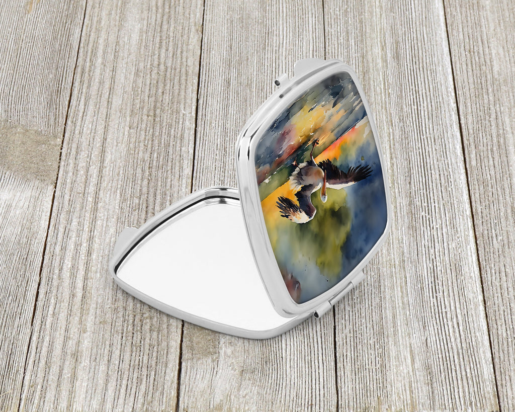 Pelican Compact Mirror Decorative Travel Makeup Mirror for Women Girls Gifts Pocket Makeup Mirror Folding Handheld