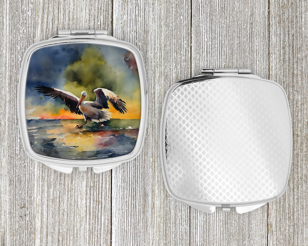 Pelican Compact Mirror Decorative Travel Makeup Mirror for Women Girls Gifts Pocket Makeup Mirror Folding Handheld