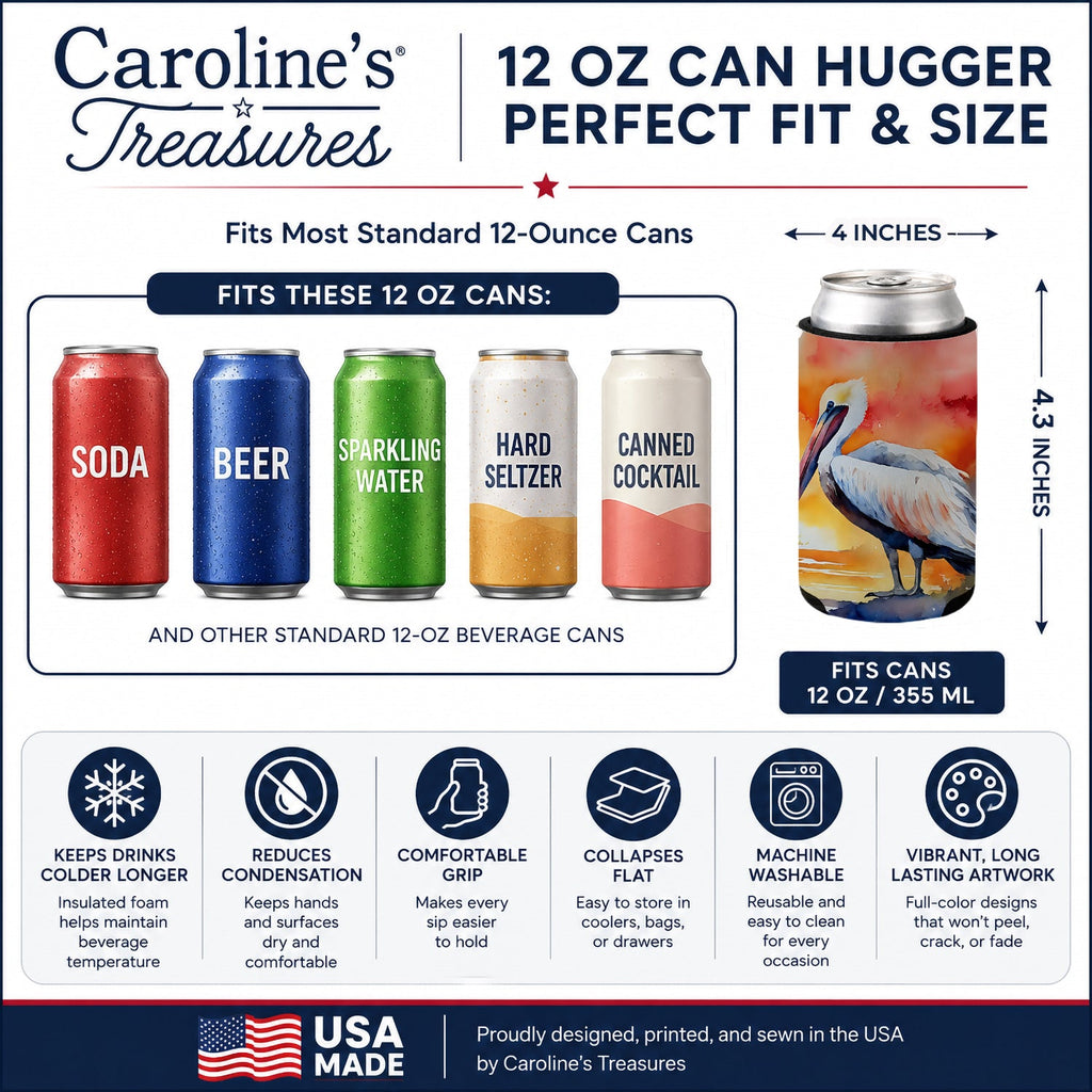 Pelican Can or Bottle Hugger Cooler Sleeve for Standard 12 oz Cans, Insulated Foam Beer & Soda Can Hugger Reusable
