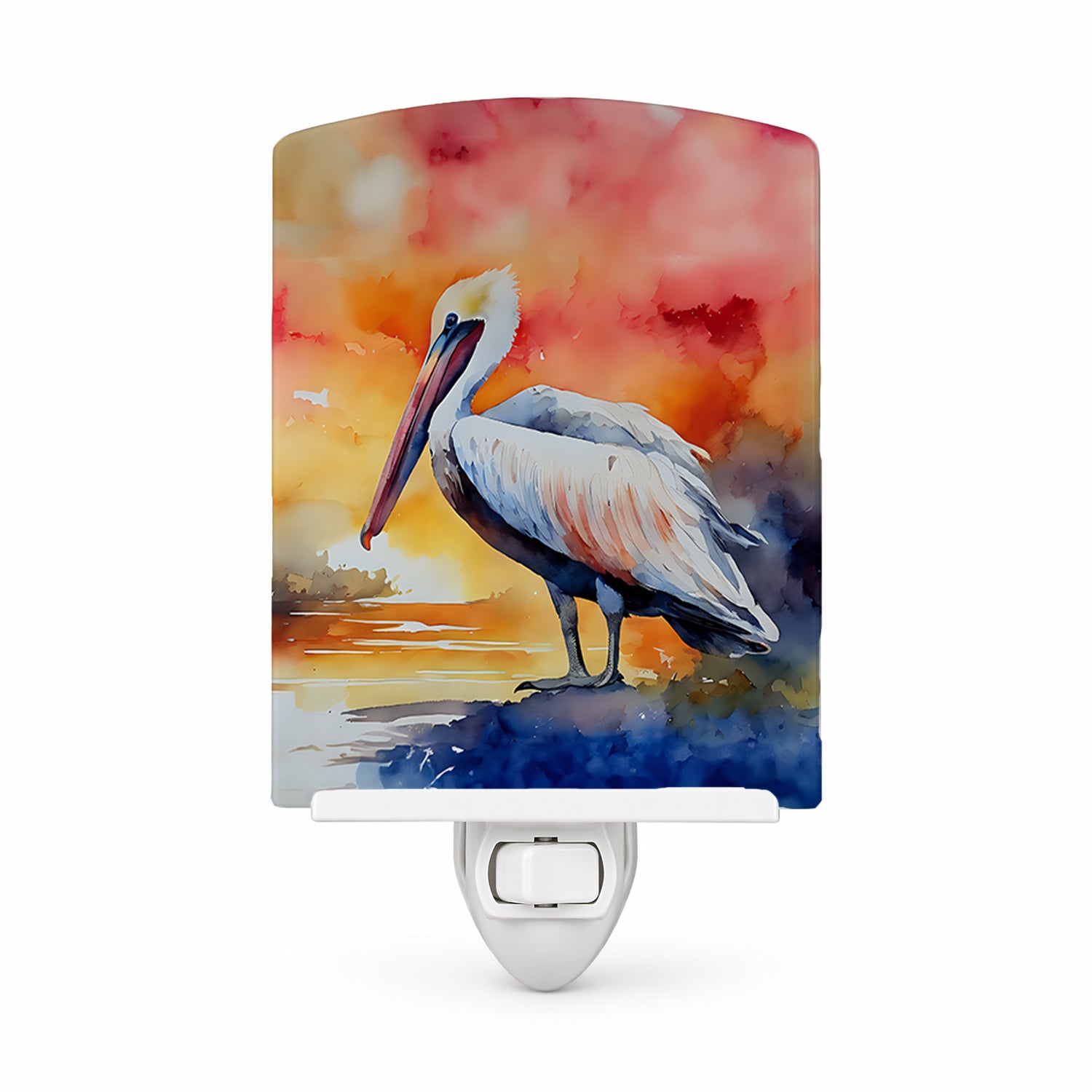 Pelican Ceramic Night Light Compact, UL-Certified, Ideal for Bedroom, Bathroom, Nursery, Hallway, Kitchen, 6x4x3, Multicolor