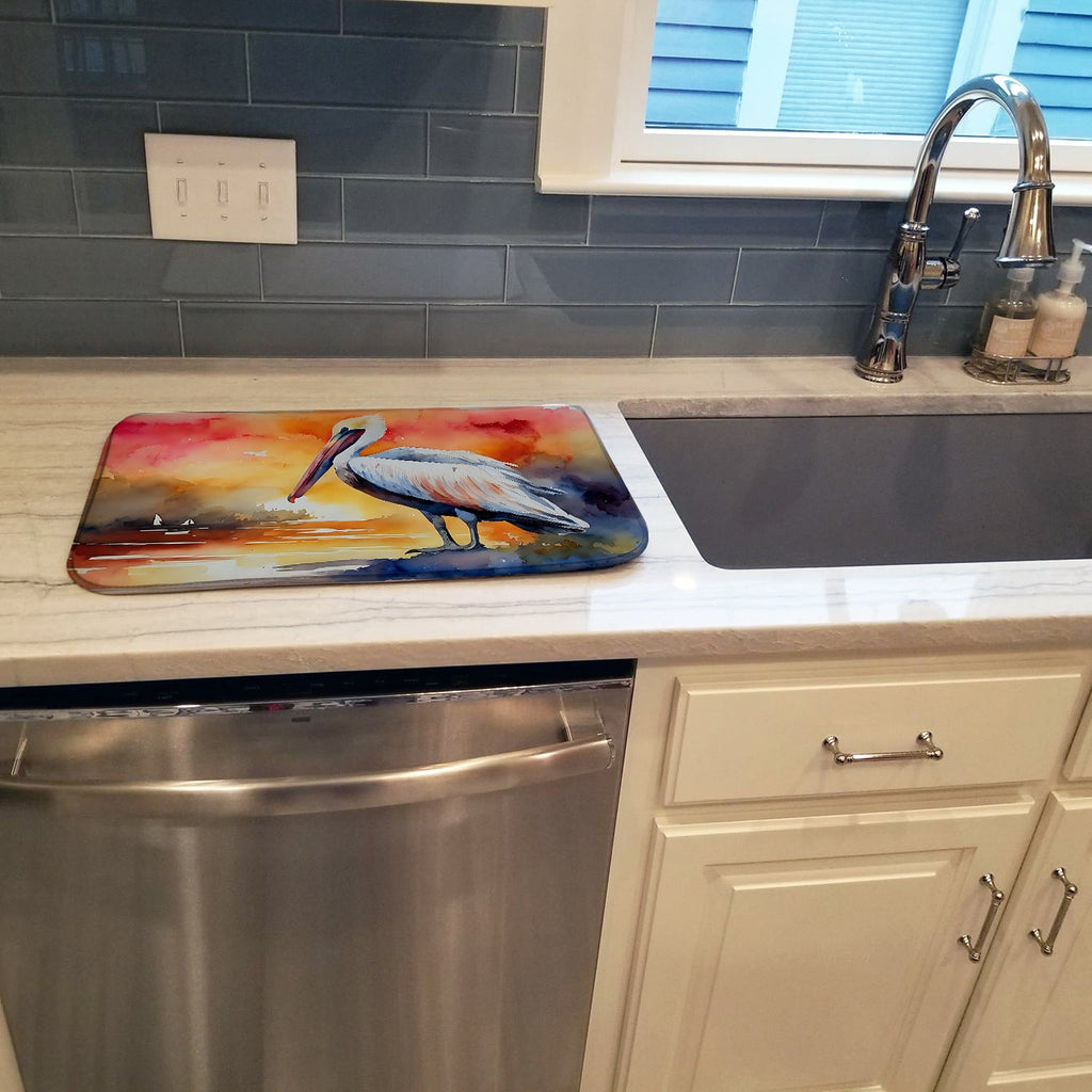 Pelican Dish Drying Mat Absorbent Dish Drying Mat Pad for Kitchen Counter Dish Drainer Mat for Countertop, 14 x 21", Multicolor