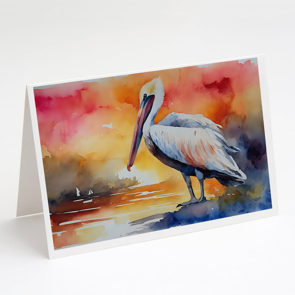 Pelican Greeting Cards Pack of 8 Blank Cards with Envelopes Whimsical A7 Size 5x7