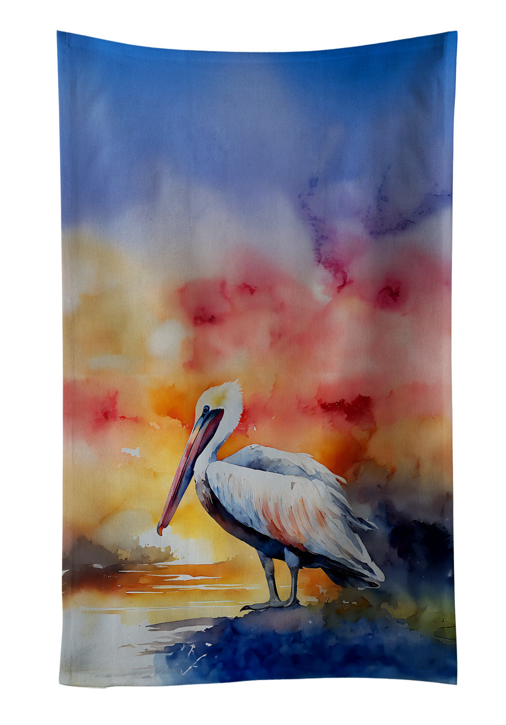 Pelican Kitchen Towel Velour Plush Front and Cotton Loop Back Machine Washable