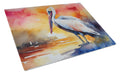 Pelican Cutting Board Tempered Glass Kitchen Cutting Surface, Heat Resistant Chopping, Non-Slip Feet, Food Prep & Serving