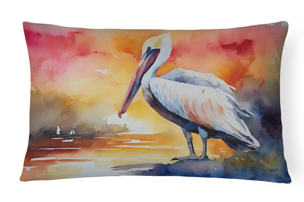 Pelican Decorative Throw Pillow 12x16 Indoor Outdoor Accent Cushion, Fabric Cover with Insert for Sofa, Bed, Porch & Living Room