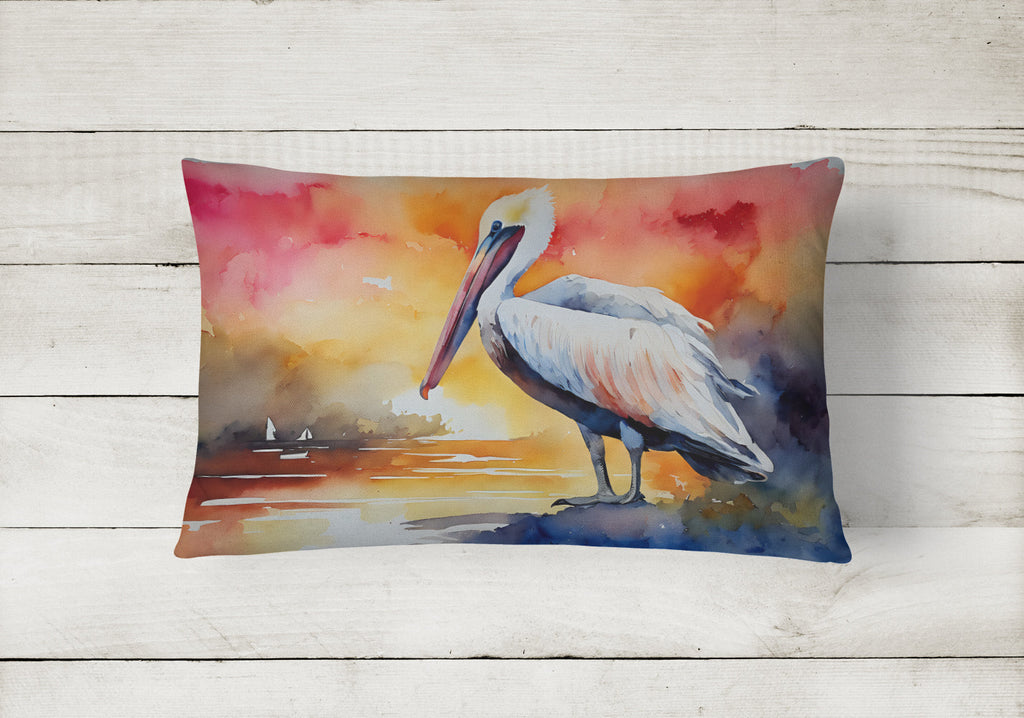 Pelican Decorative Throw Pillow 12x16 Indoor Outdoor Accent Cushion, Fabric Cover with Insert for Sofa, Bed, Porch & Living Room