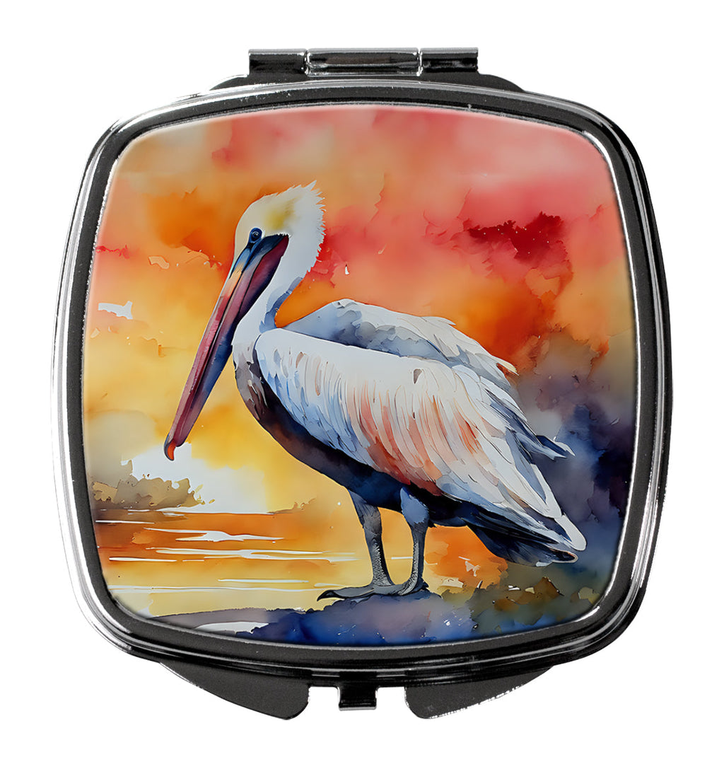Pelican Compact Mirror Decorative Travel Makeup Mirror for Women Girls Gifts Pocket Makeup Mirror Folding Handheld