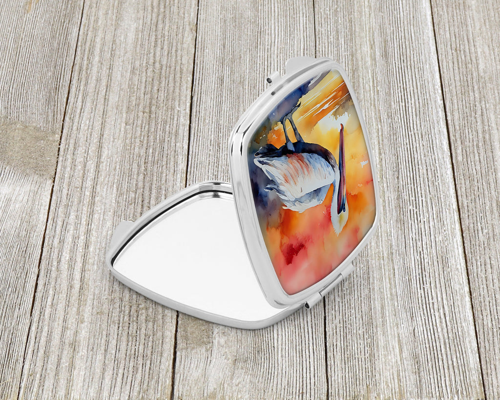 Pelican Compact Mirror Decorative Travel Makeup Mirror for Women Girls Gifts Pocket Makeup Mirror Folding Handheld