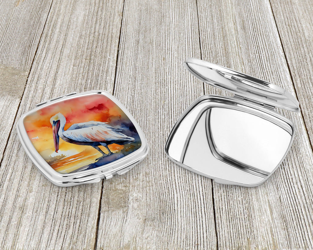 Pelican Compact Mirror Decorative Travel Makeup Mirror for Women Girls Gifts Pocket Makeup Mirror Folding Handheld