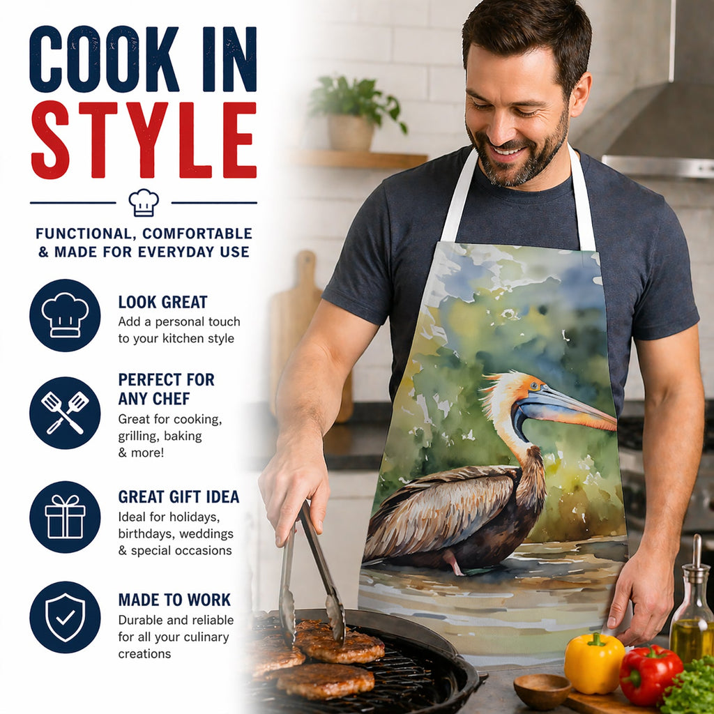 Pelican Apron Cooking Kitchen Server Baking Crafts Gardening for Adult Women Men, Unisex, Large, Multicolor