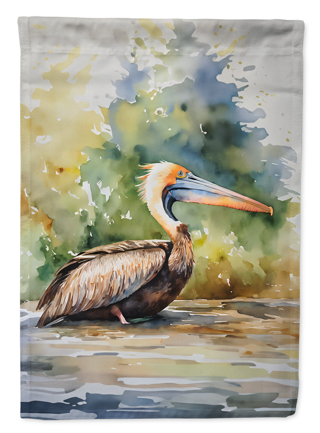 Pelican House Flag 28x40 Porch Sleeve Pole Decorative Outside Yard Banner Artwork Wall Hanging, Polyester