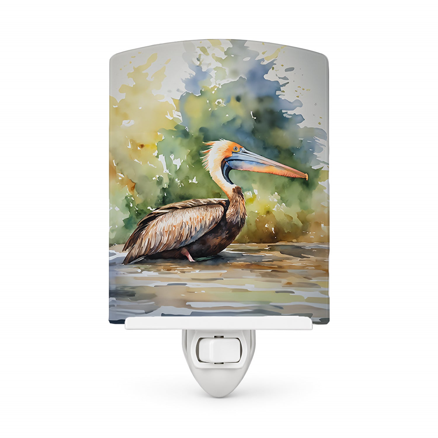 Pelican Ceramic Night Light Compact, UL-Certified, Ideal for Bedroom, Bathroom, Nursery, Hallway, Kitchen, 6x4x3, Multicolor