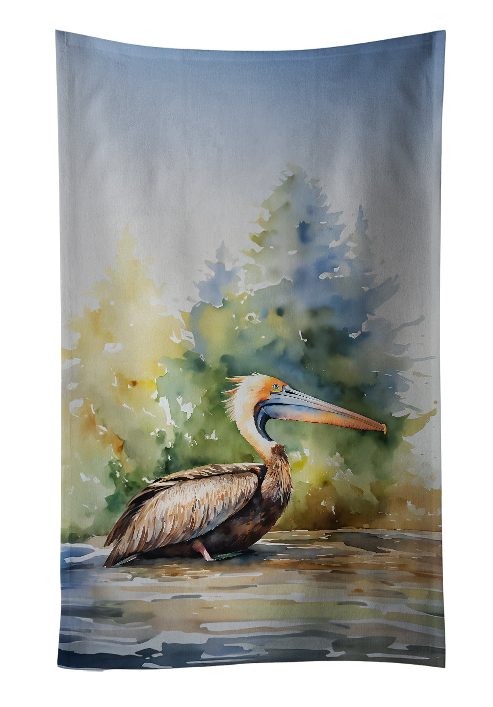 Pelican Kitchen Towel Velour Plush Front and Cotton Loop Back Machine Washable