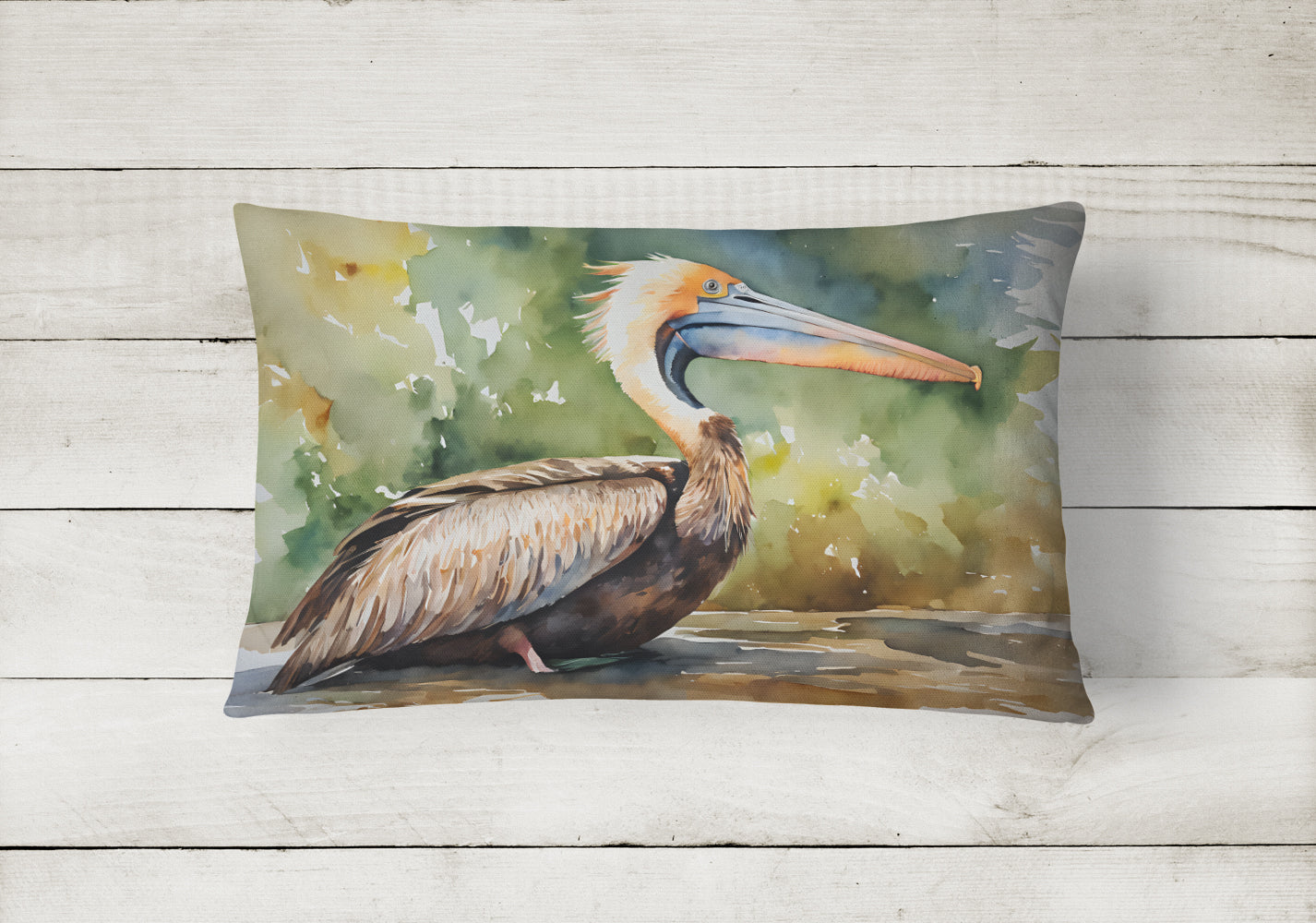 Pelican Decorative Throw Pillow 12x16 Indoor Outdoor Accent Cushion, Fabric Cover with Insert for Sofa, Bed, Porch & Living Room