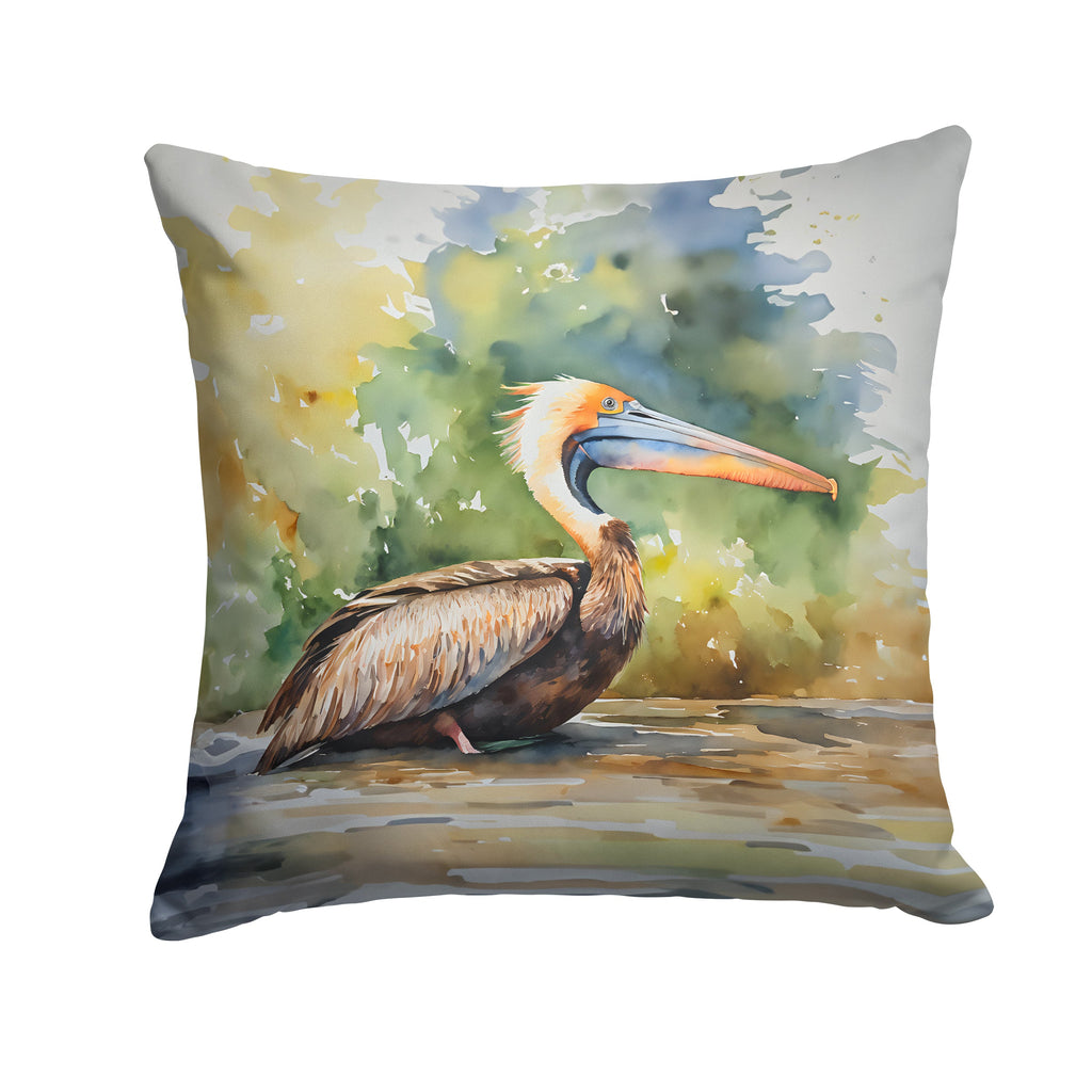 Pelican Decorative Throw Pillow 18x18 Indoor Outdoor Accent Cushion, Fabric Cover with Insert for Sofa, Bed, Porch & Living Room