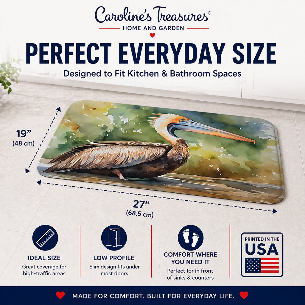 Pelican Memory Foam Kitchen Mat Machine Washable Anti-Fatigue Cushion Comfort Bath or Kitchen Rug