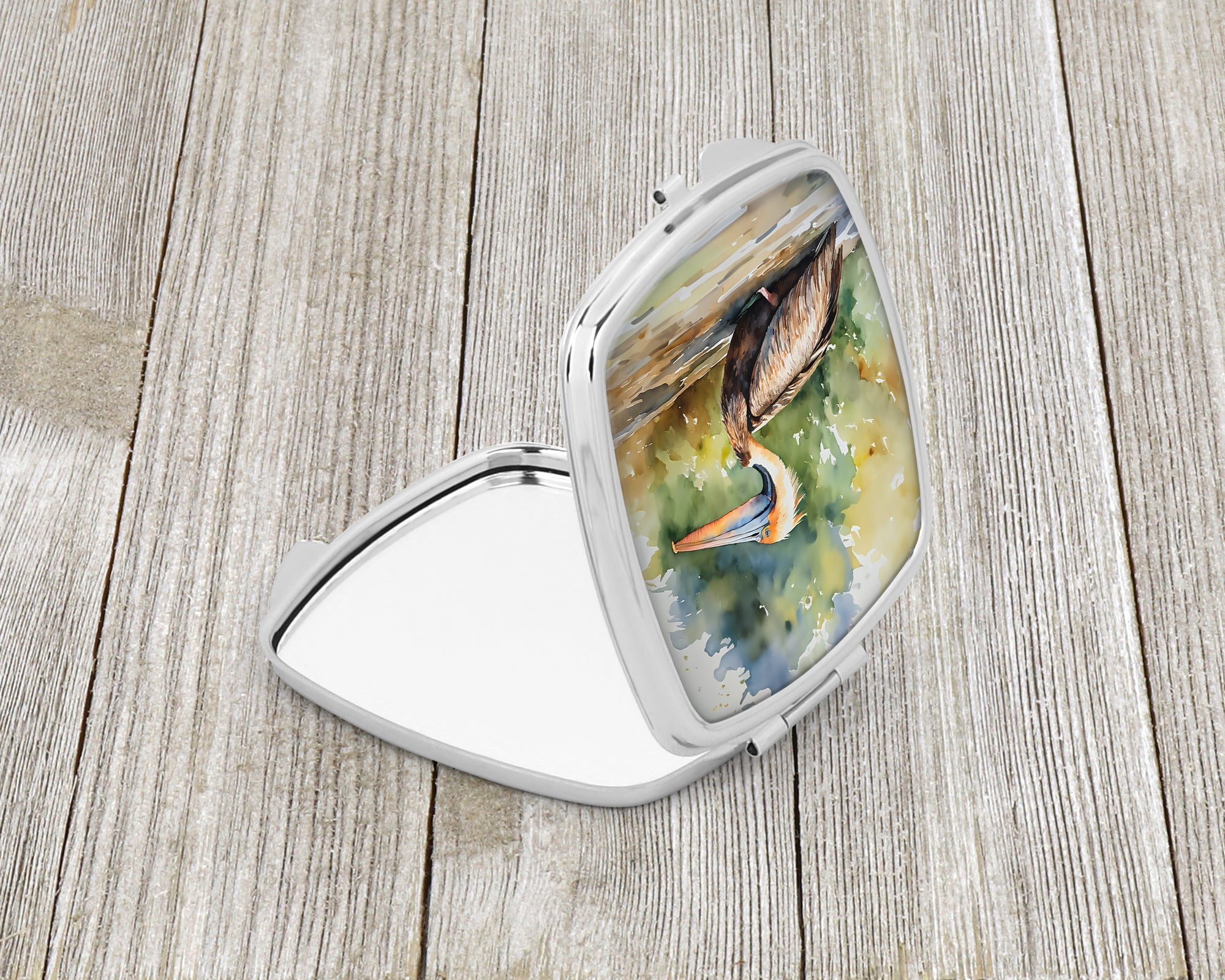 Pelican Compact Mirror Decorative Travel Makeup Mirror for Women Girls Gifts Pocket Makeup Mirror Folding Handheld