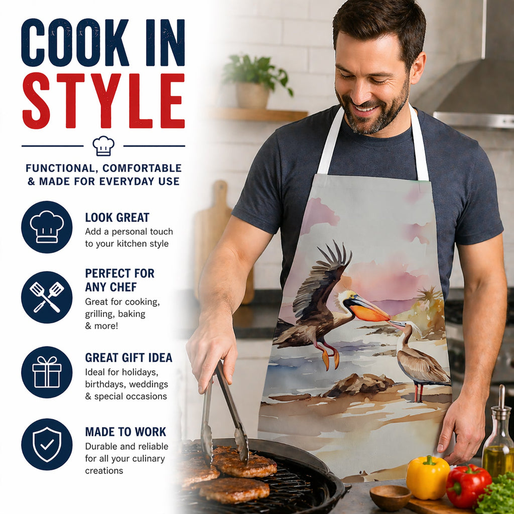 Pelican Apron Cooking Kitchen Server Baking Crafts Gardening for Adult Women Men, Unisex, Large, Multicolor