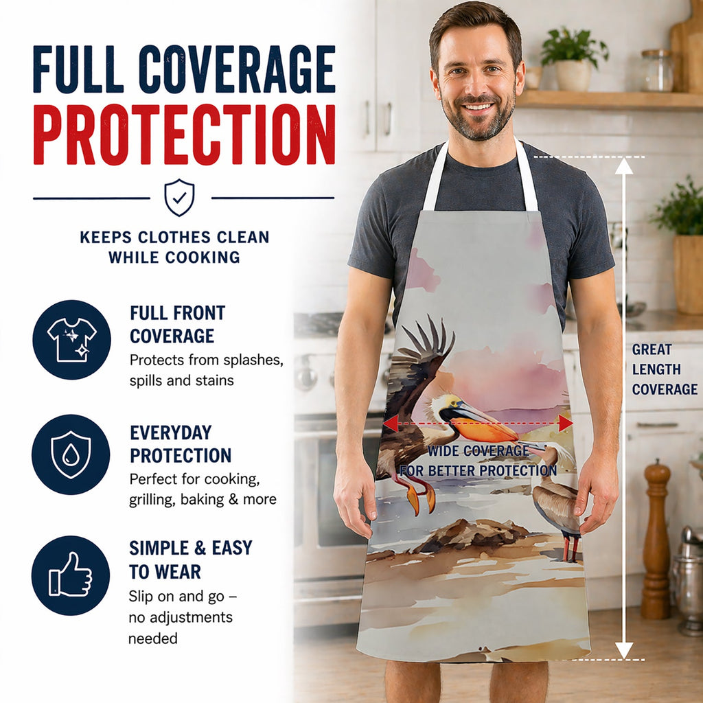 Pelican Apron Cooking Kitchen Server Baking Crafts Gardening for Adult Women Men, Unisex, Large, Multicolor