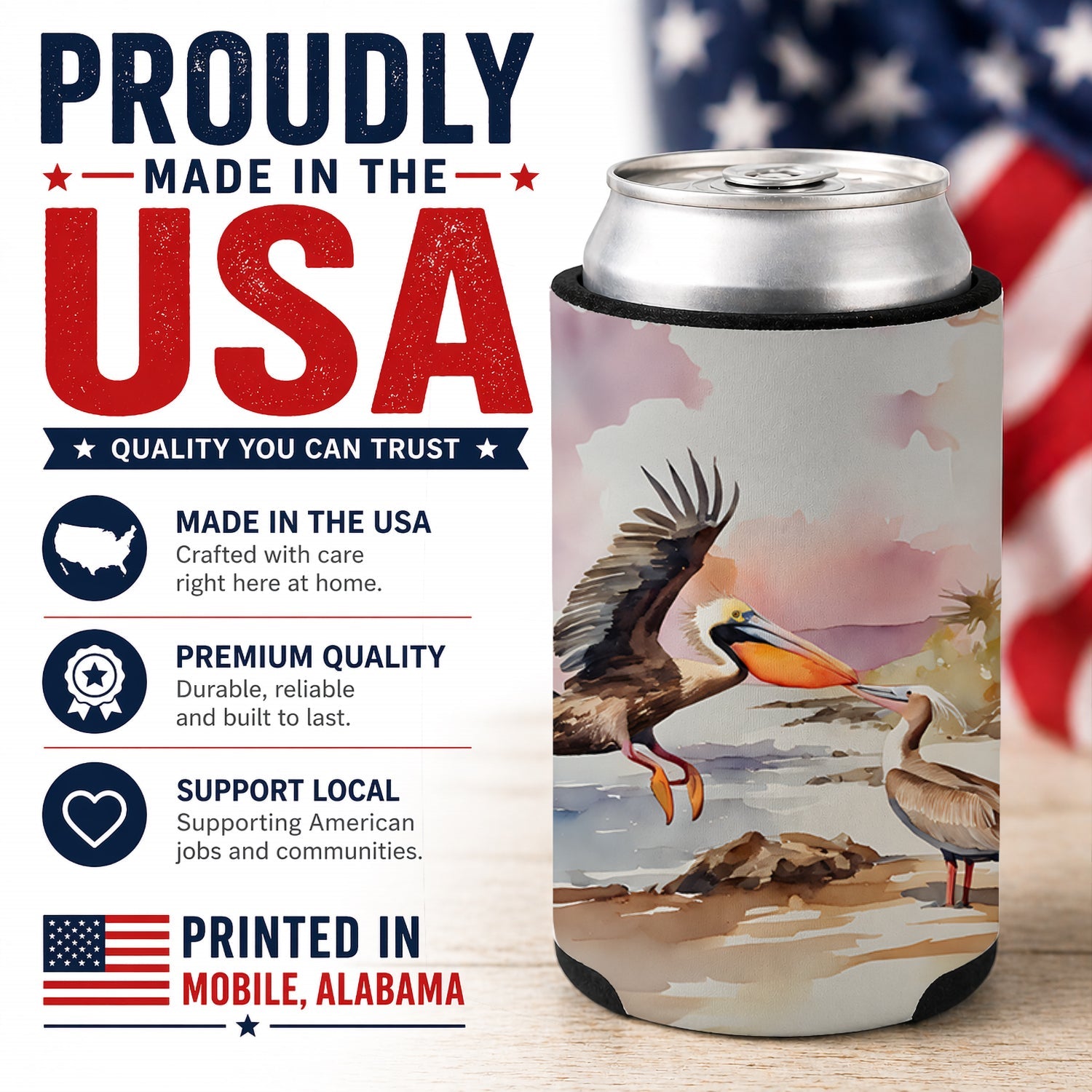 Pelican Can or Bottle Hugger Cooler Sleeve for Standard 12 oz Cans, Insulated Foam Beer & Soda Can Hugger Reusable