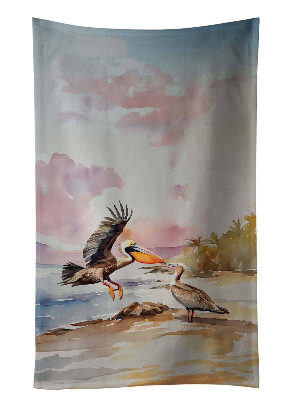 Pelican Kitchen Towel Velour Plush Front and Cotton Loop Back Machine Washable