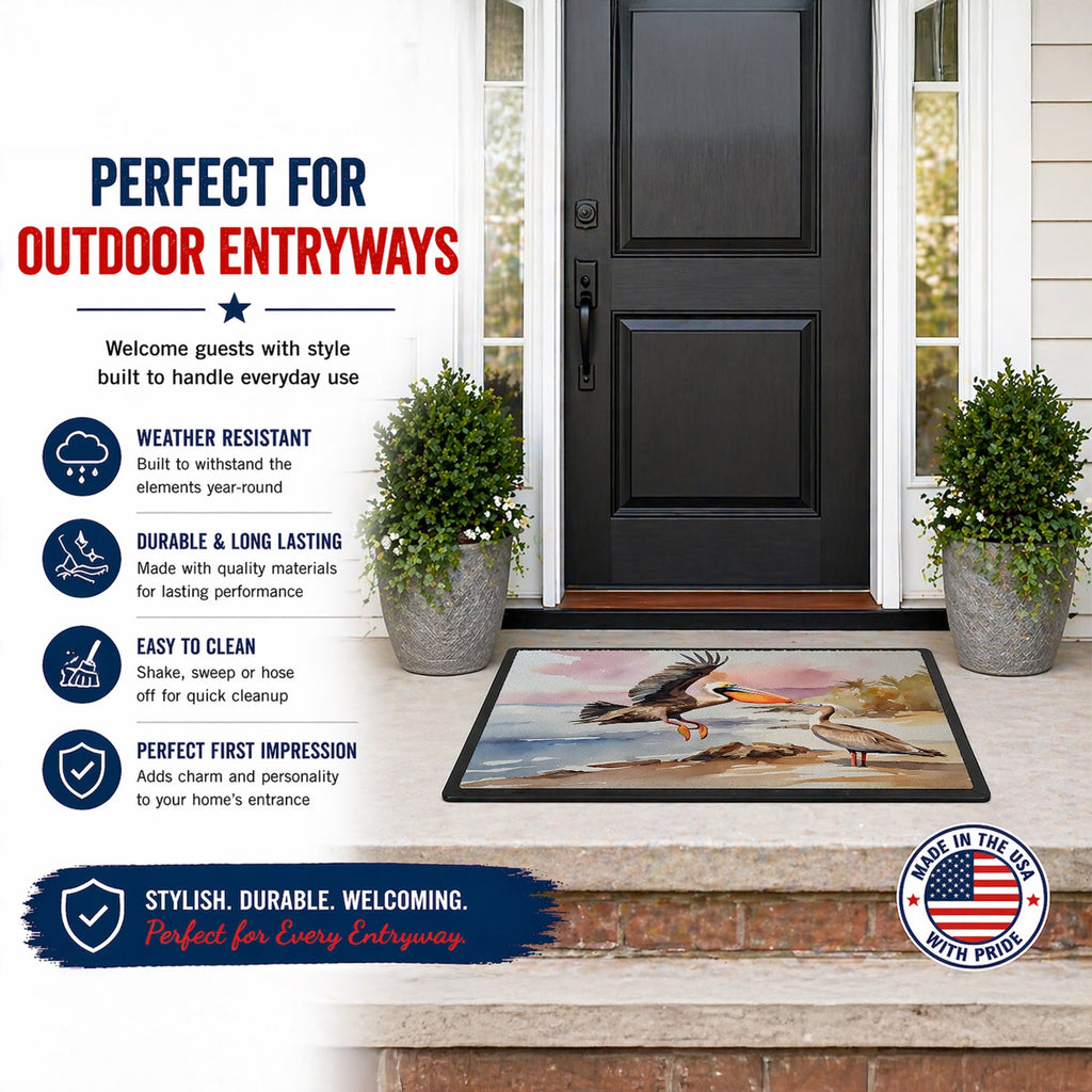 Pelican Doormat Indoor Outdoor 18H X 27W Front Door Mat Rugs for Entryway, Non Slip Washable