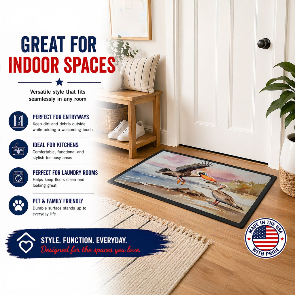 Pelican Doormat Indoor Outdoor 18H X 27W Front Door Mat Rugs for Entryway, Non Slip Washable