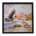 Pelican Framed Metal Print Bathroom, Kitchen, Office, Home Decor Wall Art Ready to Hang, Square, 8X8