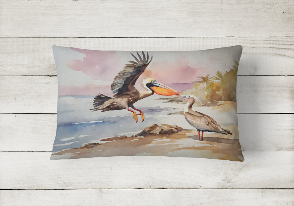 Pelican Decorative Throw Pillow 12x16 Indoor Outdoor Accent Cushion, Fabric Cover with Insert for Sofa, Bed, Porch & Living Room