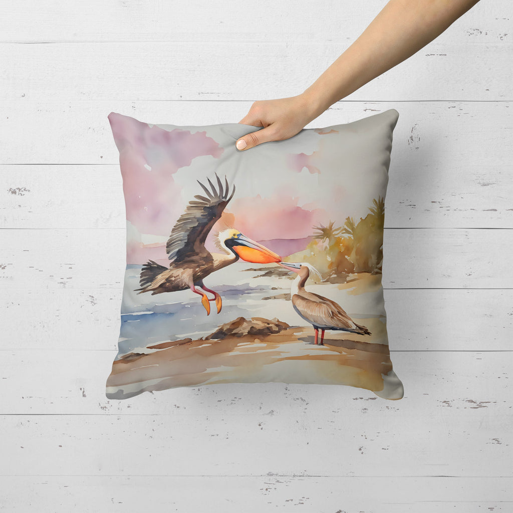 Pelican Decorative Throw Pillow 18x18 Indoor Outdoor Accent Cushion, Fabric Cover with Insert for Sofa, Bed, Porch & Living Room