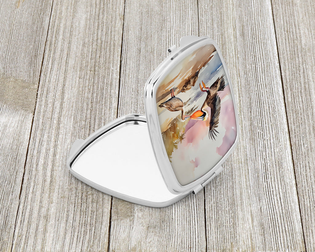 Pelican Compact Mirror Decorative Travel Makeup Mirror for Women Girls Gifts Pocket Makeup Mirror Folding Handheld
