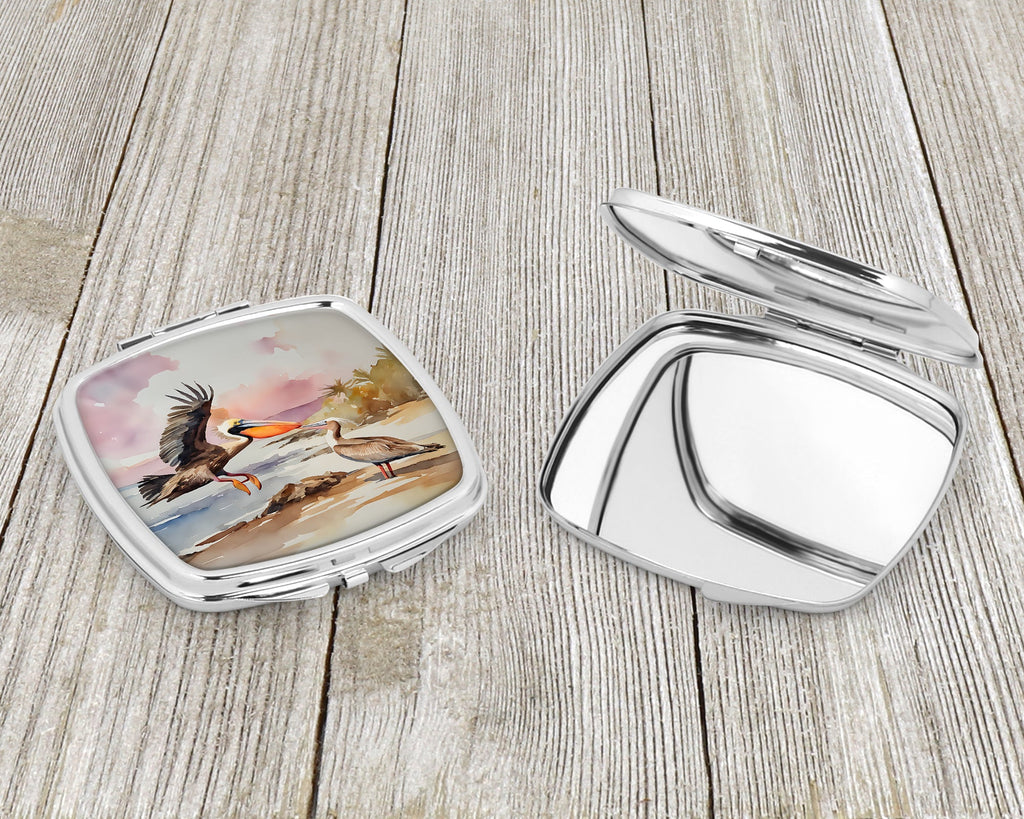 Pelican Compact Mirror Decorative Travel Makeup Mirror for Women Girls Gifts Pocket Makeup Mirror Folding Handheld