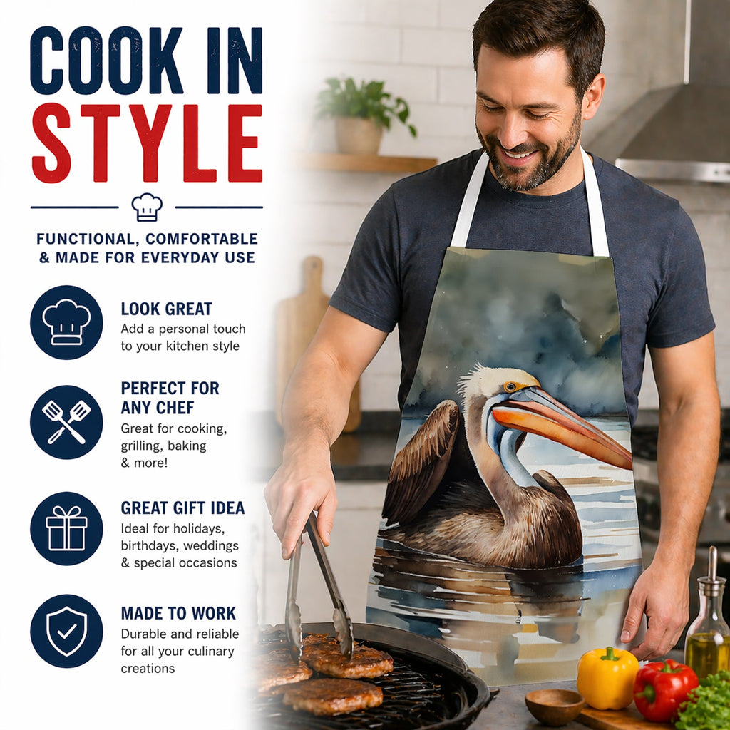 Pelican Apron Cooking Kitchen Server Baking Crafts Gardening for Adult Women Men, Unisex, Large, Multicolor