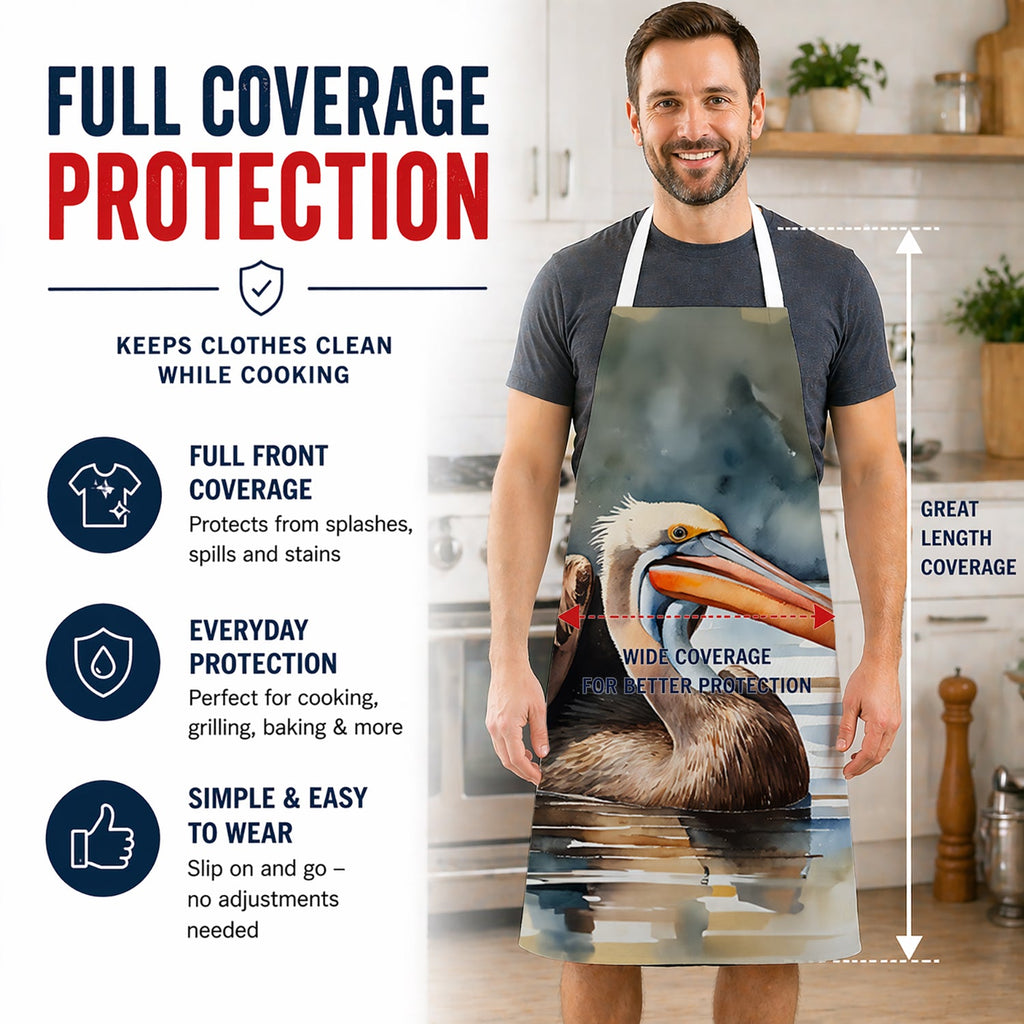 Pelican Apron Cooking Kitchen Server Baking Crafts Gardening for Adult Women Men, Unisex, Large, Multicolor