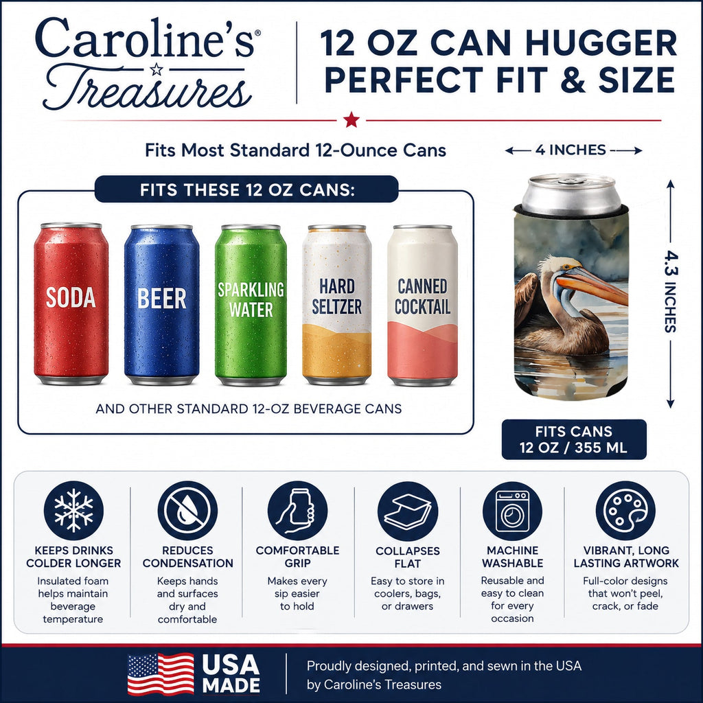 Pelican Can or Bottle Hugger Cooler Sleeve for Standard 12 oz Cans, Insulated Foam Beer & Soda Can Hugger Reusable