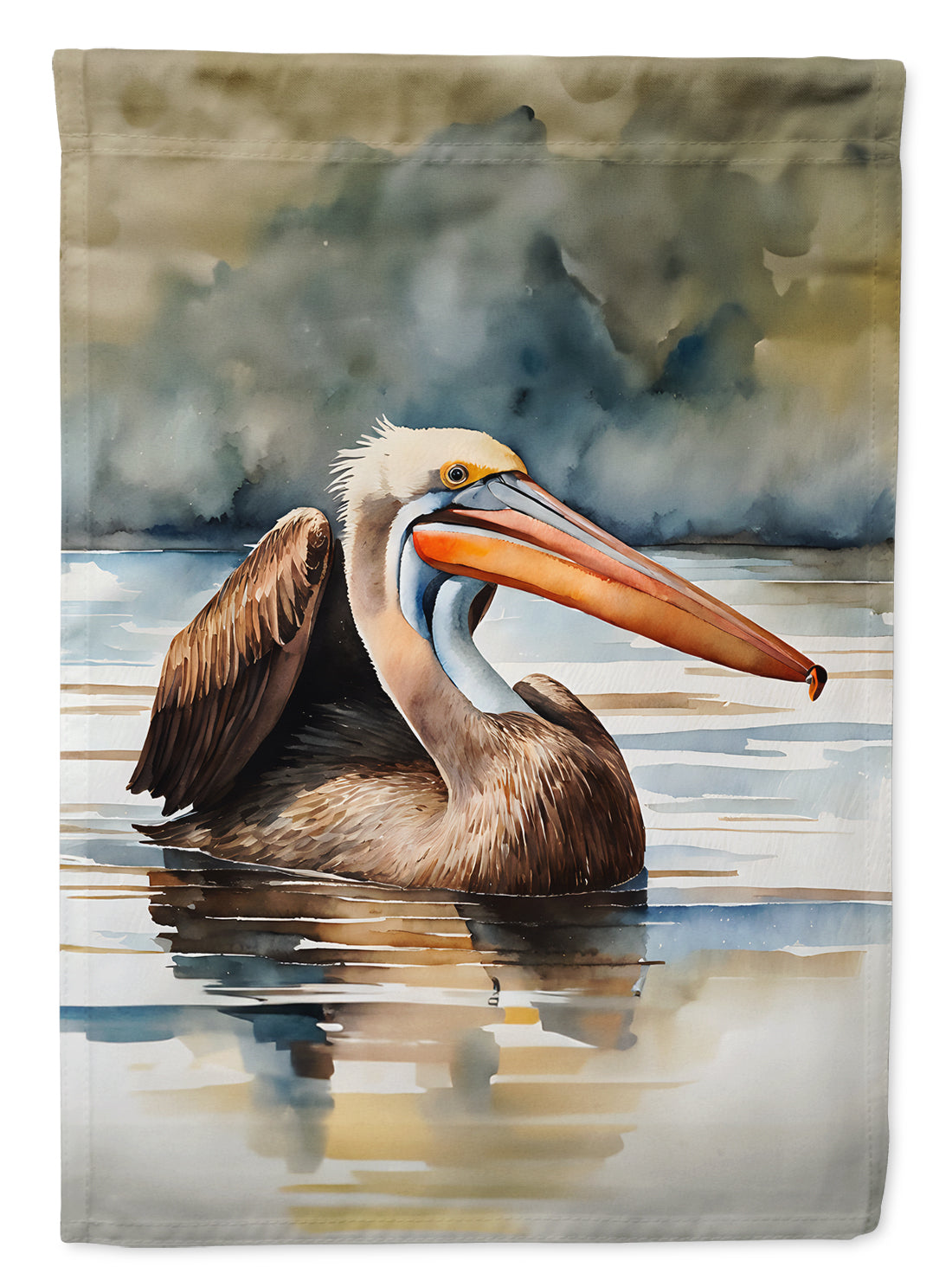 Pelican House Flag 28x40 Porch Sleeve Pole Decorative Outside Yard Banner Artwork Wall Hanging, Polyester