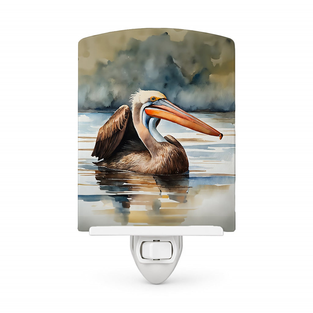 Pelican Ceramic Night Light Compact, UL-Certified, Ideal for Bedroom, Bathroom, Nursery, Hallway, Kitchen, 6x4x3, Multicolor