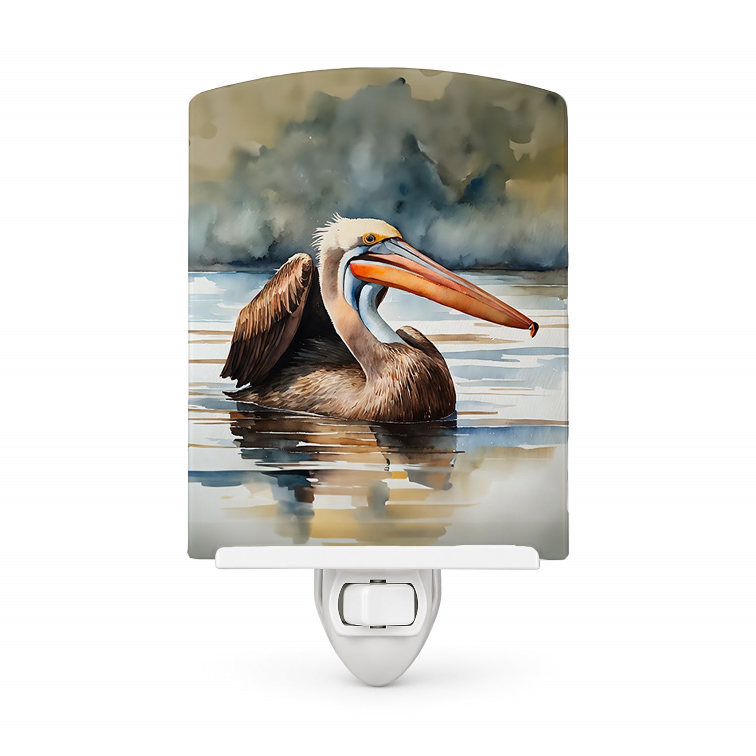 Pelican Ceramic Night Light Compact, UL-Certified, Ideal for Bedroom, Bathroom, Nursery, Hallway, Kitchen, 6x4x3, Multicolor