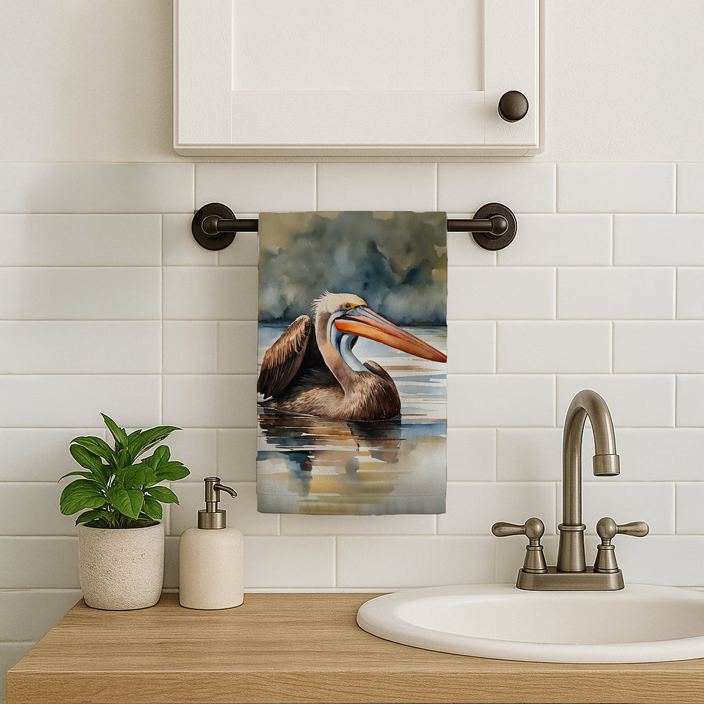 Pelican Kitchen Towel Velour Plush Front and Cotton Loop Back Machine Washable