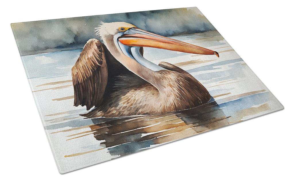 Pelican Cutting Board Tempered Glass Kitchen Cutting Surface, Heat Resistant Chopping, Non-Slip Feet, Food Prep & Serving