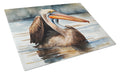 Pelican Cutting Board Tempered Glass Kitchen Cutting Surface, Heat Resistant Chopping, Non-Slip Feet, Food Prep & Serving