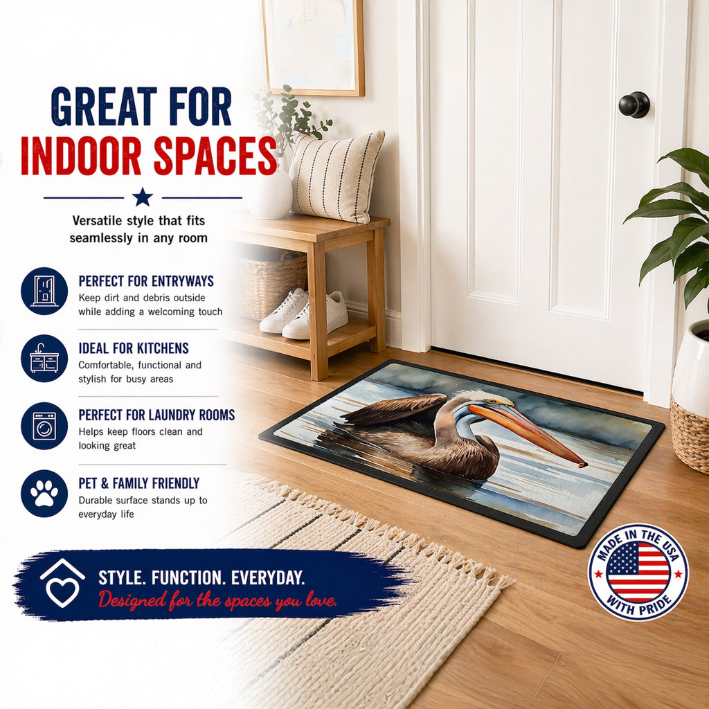 Pelican Doormat Indoor Outdoor 18H X 27W Front Door Mat Rugs for Entryway, Non Slip Washable