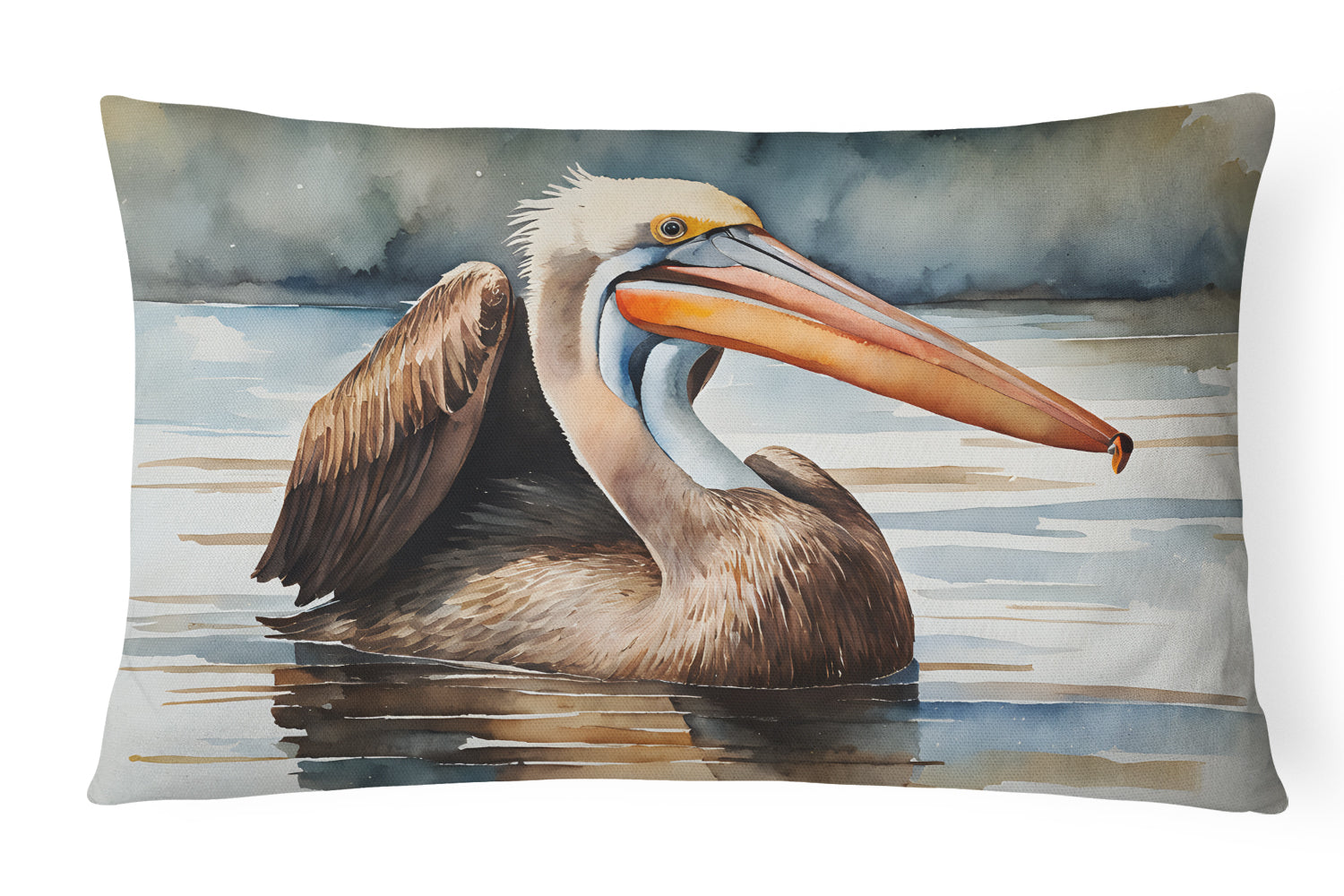 Pelican Decorative Throw Pillow 12x16 Indoor Outdoor Accent Cushion, Fabric Cover with Insert for Sofa, Bed, Porch & Living Room