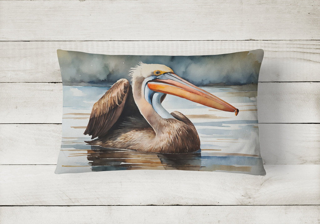 Pelican Decorative Throw Pillow 12x16 Indoor Outdoor Accent Cushion, Fabric Cover with Insert for Sofa, Bed, Porch & Living Room