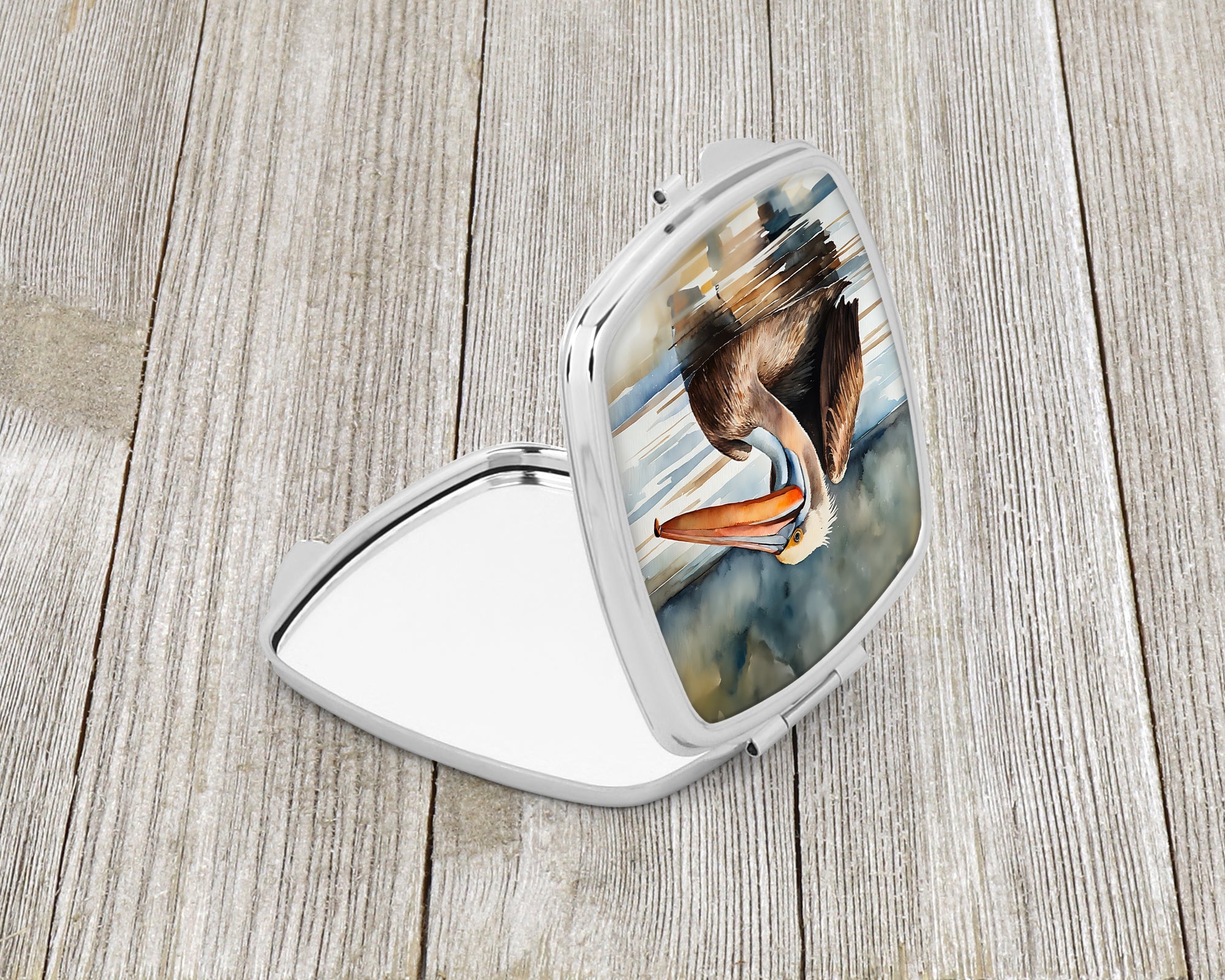 Pelican Compact Mirror Decorative Travel Makeup Mirror for Women Girls Gifts Pocket Makeup Mirror Folding Handheld