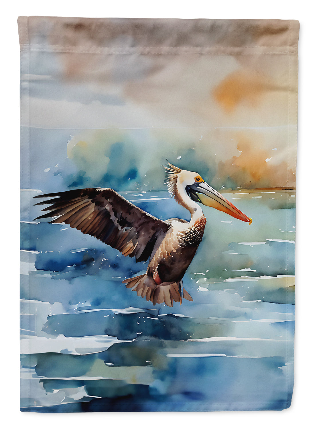 Pelican House Flag 28x40 Porch Sleeve Pole Decorative Outside Yard Banner Artwork Wall Hanging, Polyester