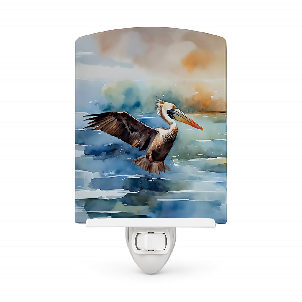 Pelican Ceramic Night Light Compact, UL-Certified, Ideal for Bedroom, Bathroom, Nursery, Hallway, Kitchen, 6x4x3, Multicolor
