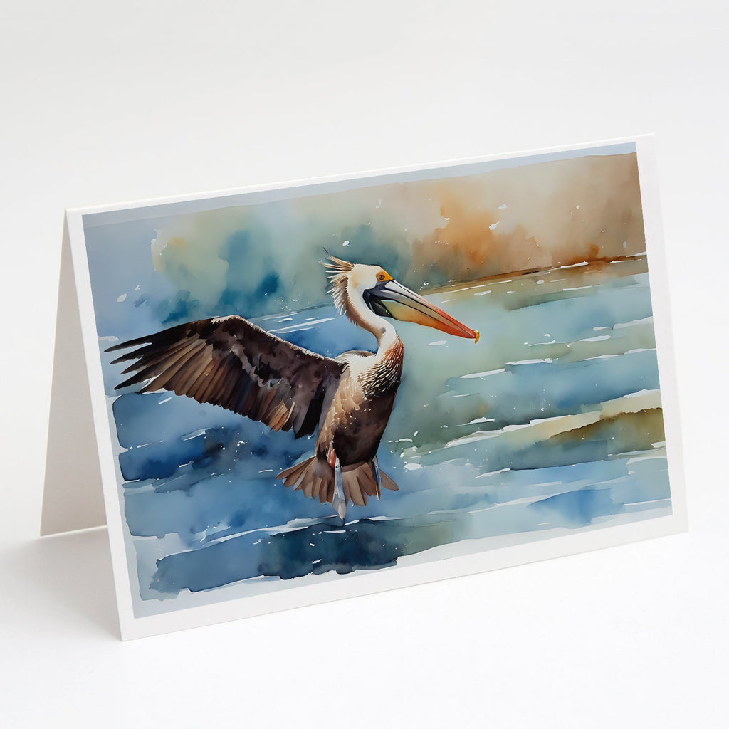Pelican Greeting Cards Pack of 8 Blank Cards with Envelopes Whimsical A7 Size 5x7